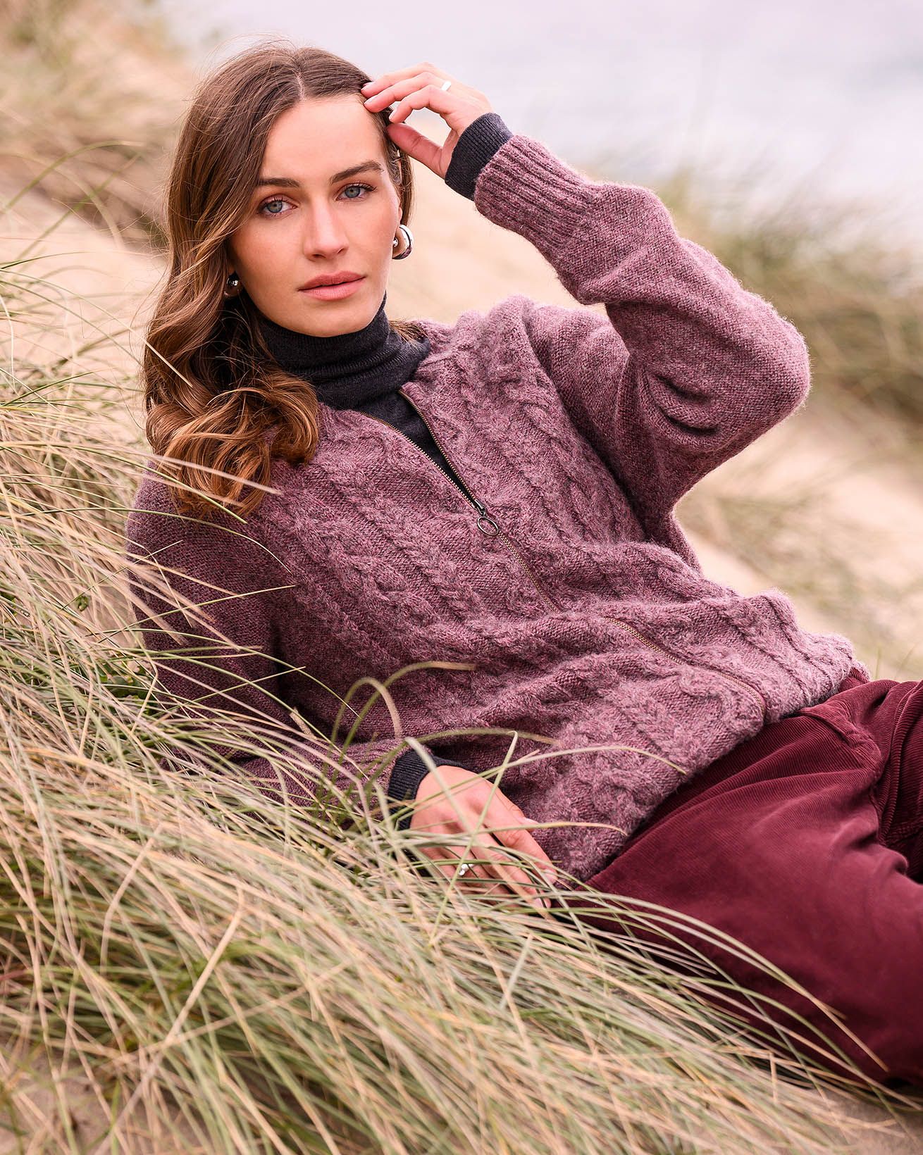 British Cable Zip Cardigan