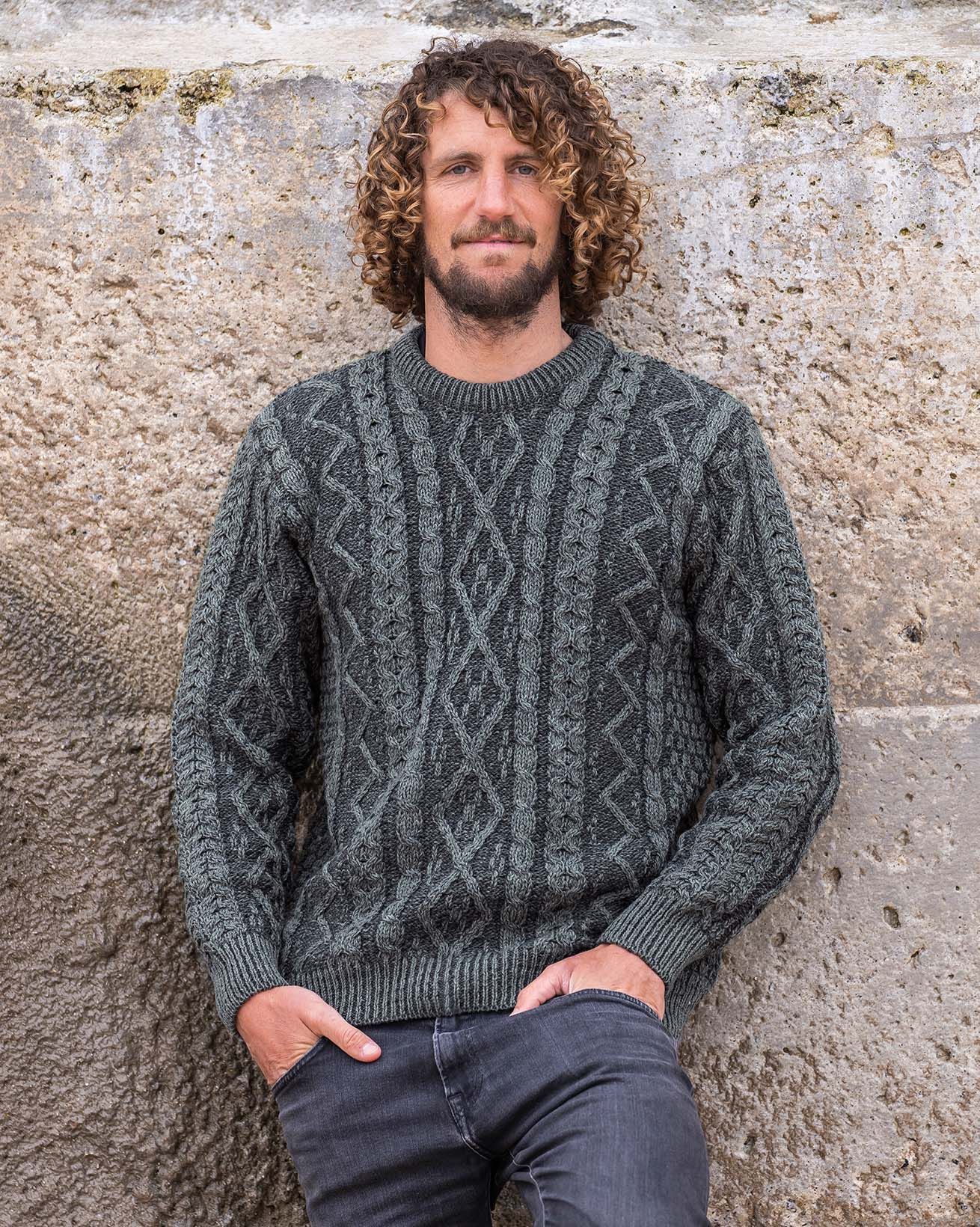 Reversible Double-Knit Crew Neck Sweater
