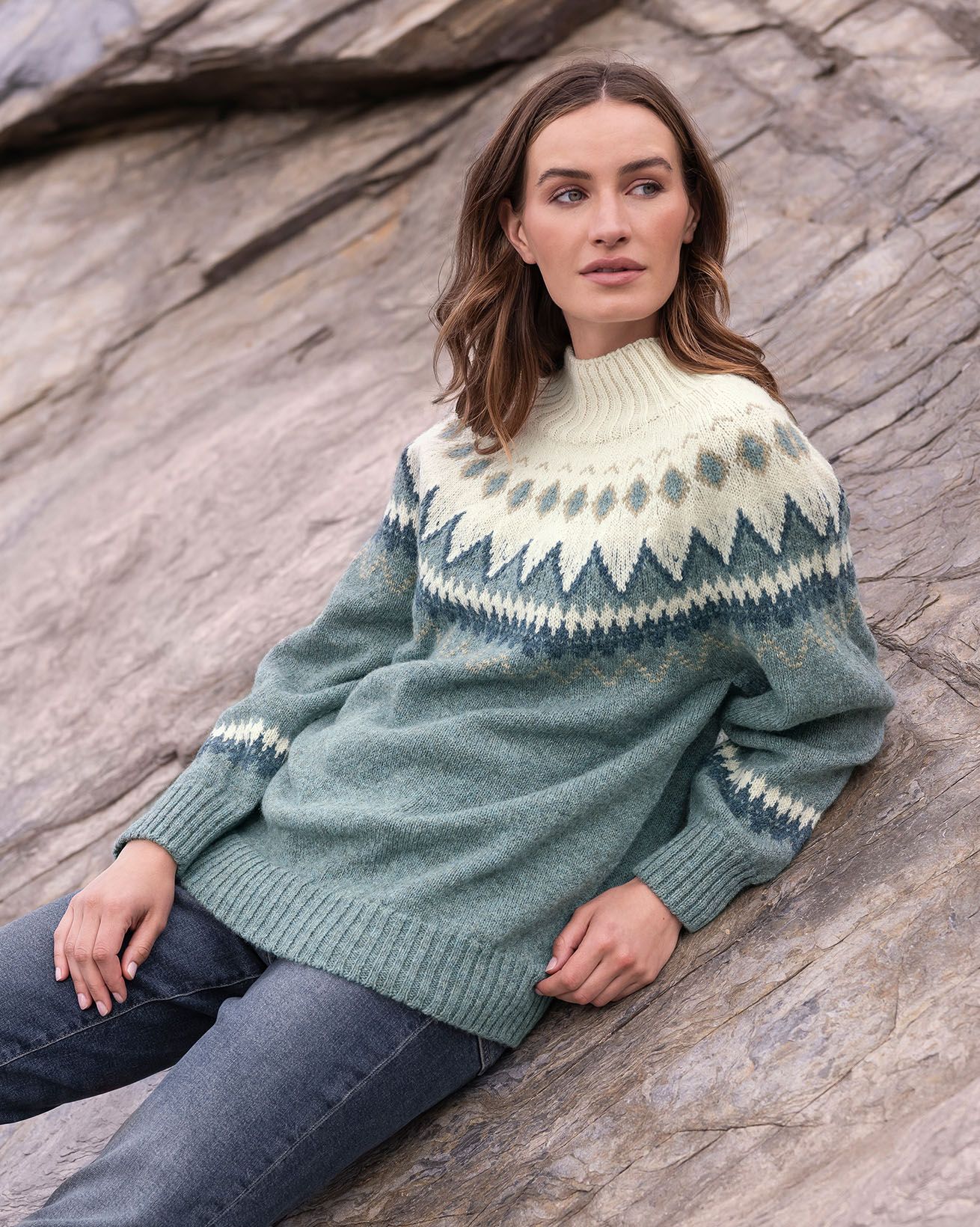 Petite Seamless Merino Crew-Neck Sweater in Responsible Wool