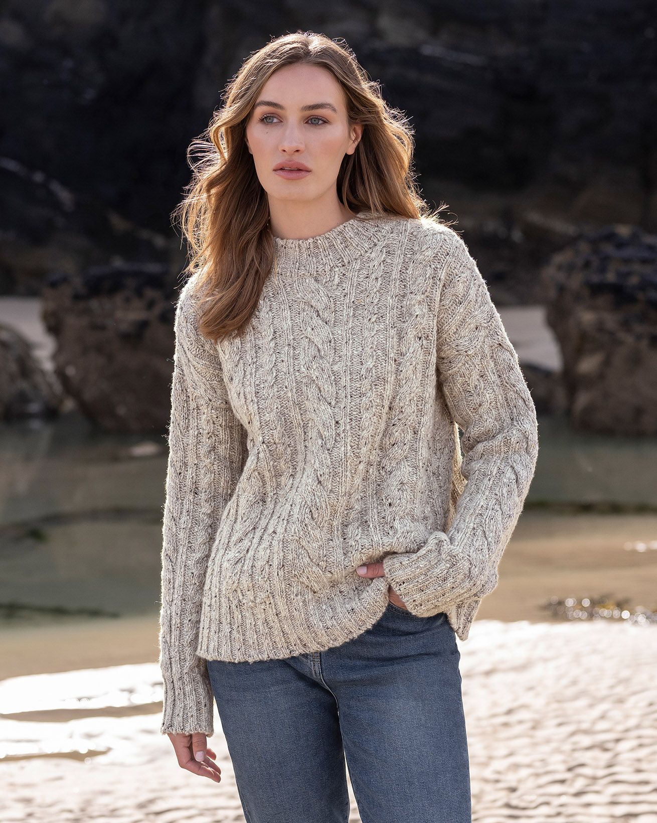 Cable crew sweater sale