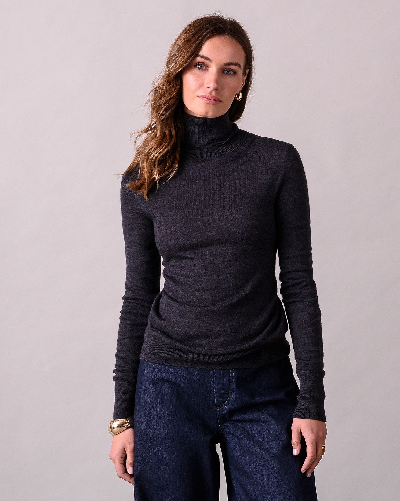 Merino wool polo neck best sale