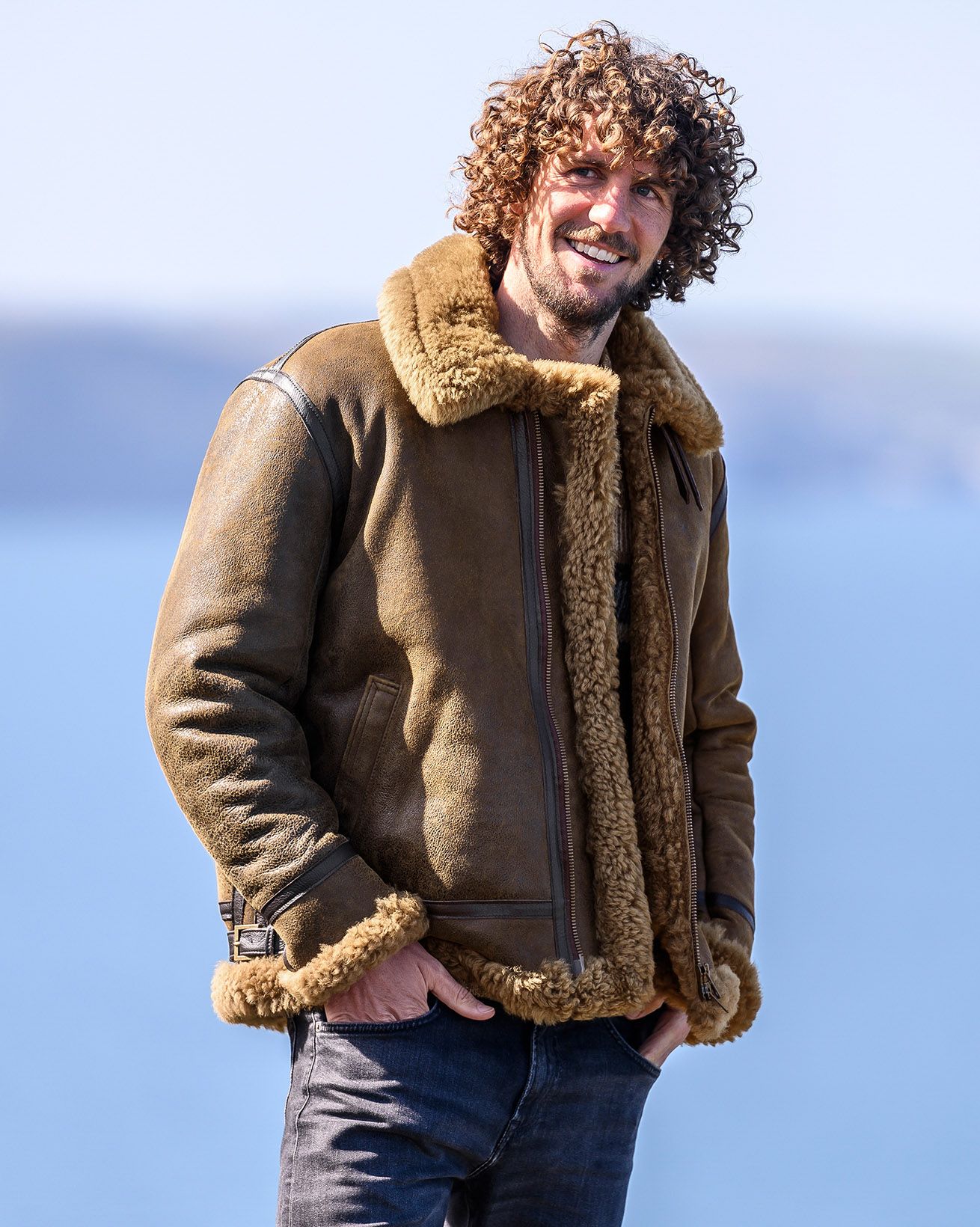 Men s Sheepskin Classic Aviator Jacket