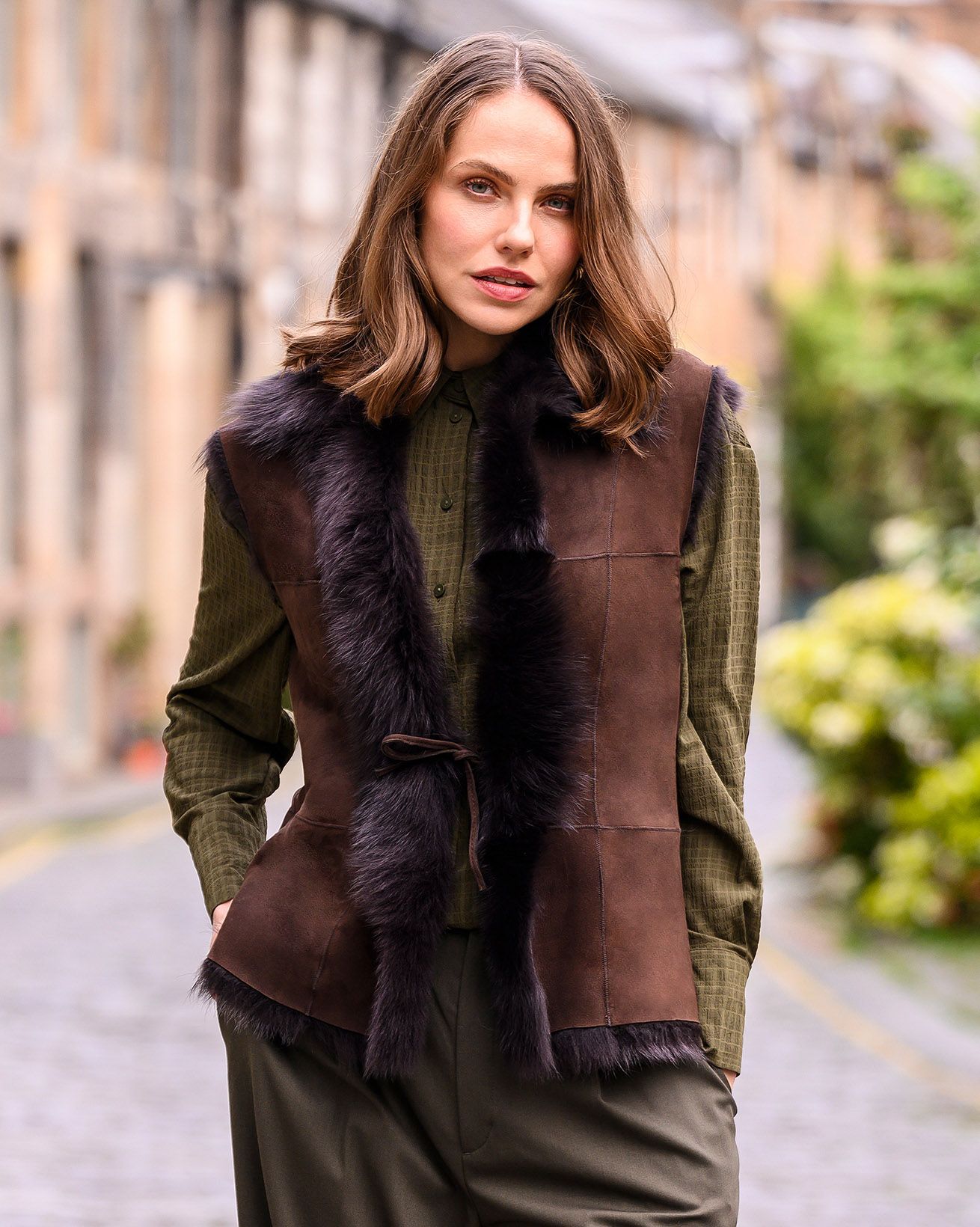 Kristina Ti hotsell Sheep Faux Fur Vegan Vest Jacket