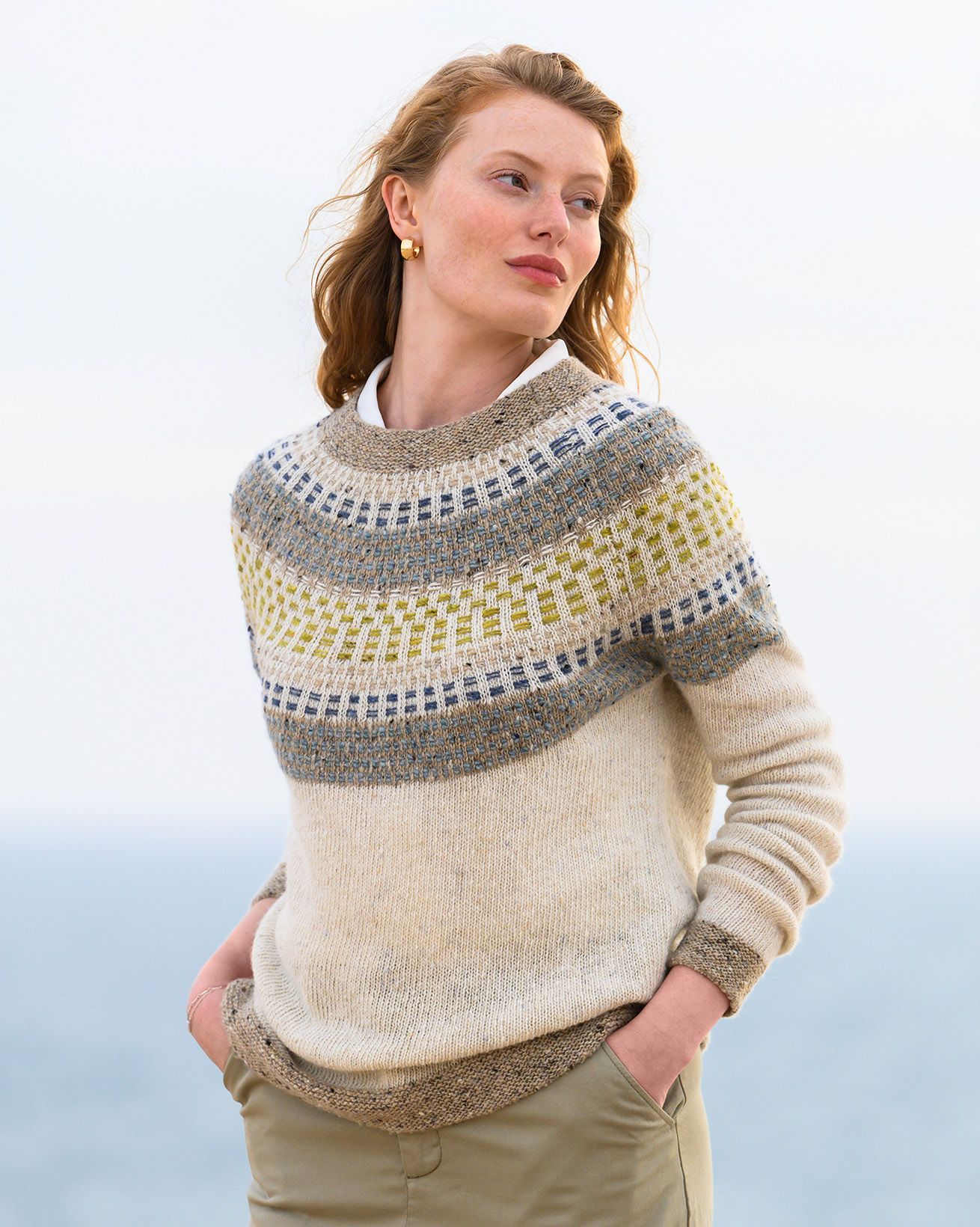 Float Stitch Yoke Donegal Sweater