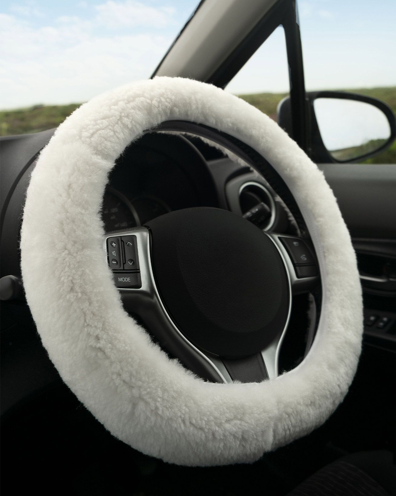 customized 100% sheepskin long wool steering