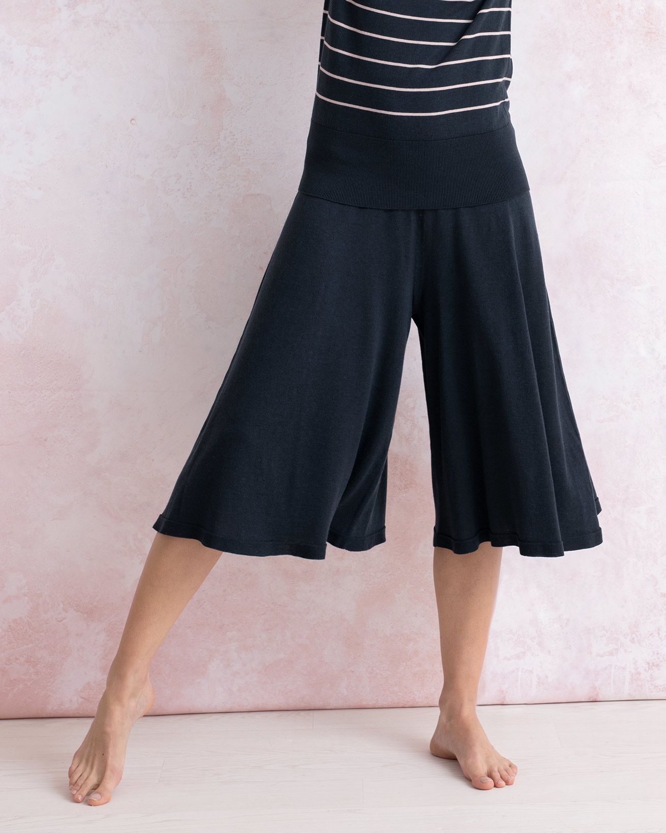 Outsider organic merino wool culotte trousers in black *Last pieces in -  Outsider Fashion