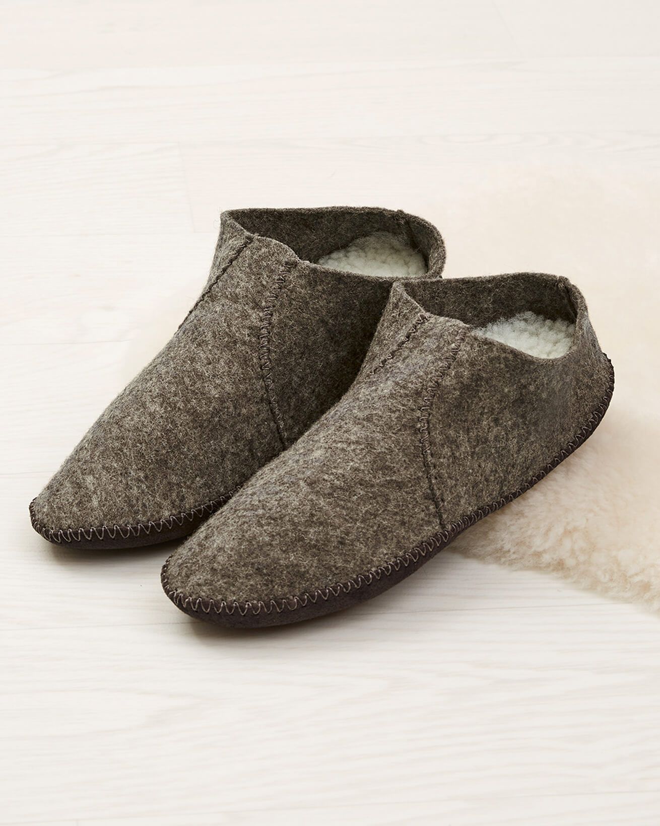 Felted Wool Slipper Boots Grey Organic Wool Felt Boots 