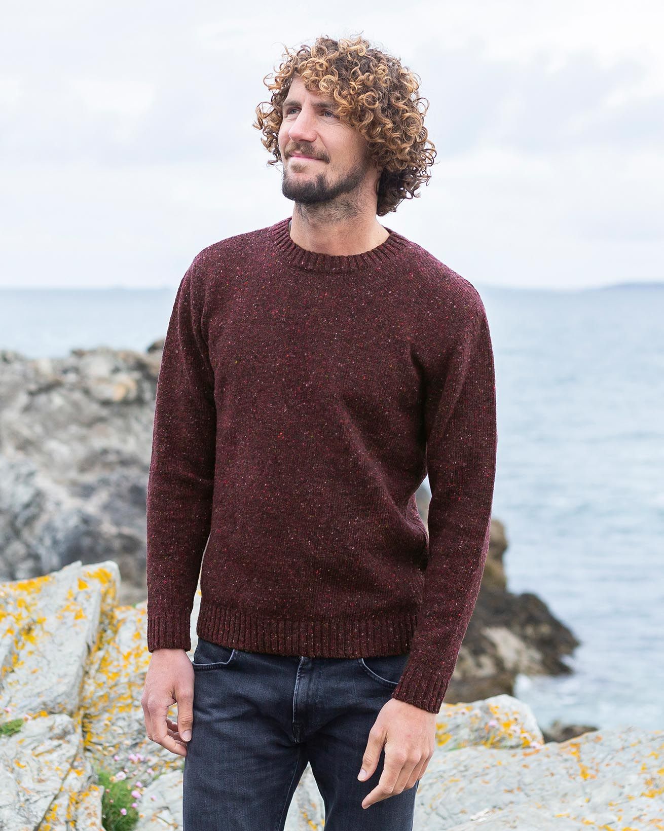 Men's Donegal Shawl Collar Sweater