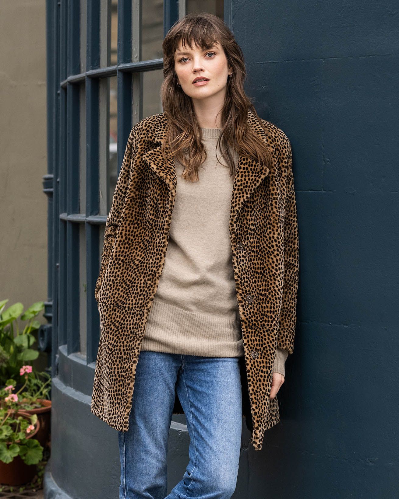 Cheetah Print Shearling Coat