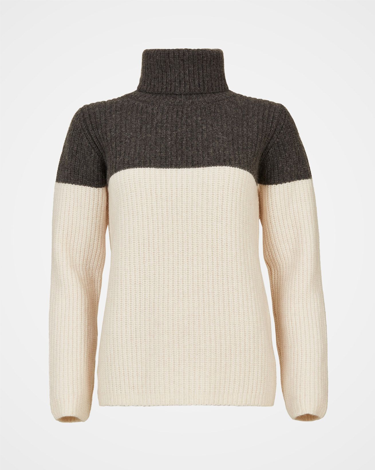 Colourblock Roll Neck / Charcoal Colourblock / S