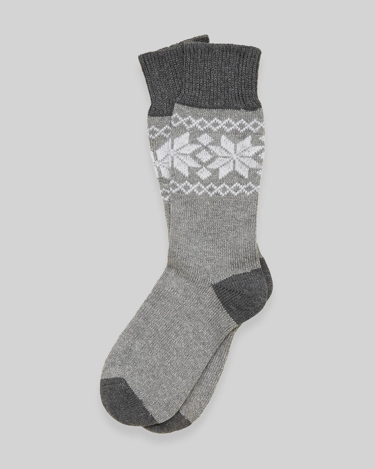 Chaussettes à motifs Fair Isle en cachemire et coton femme