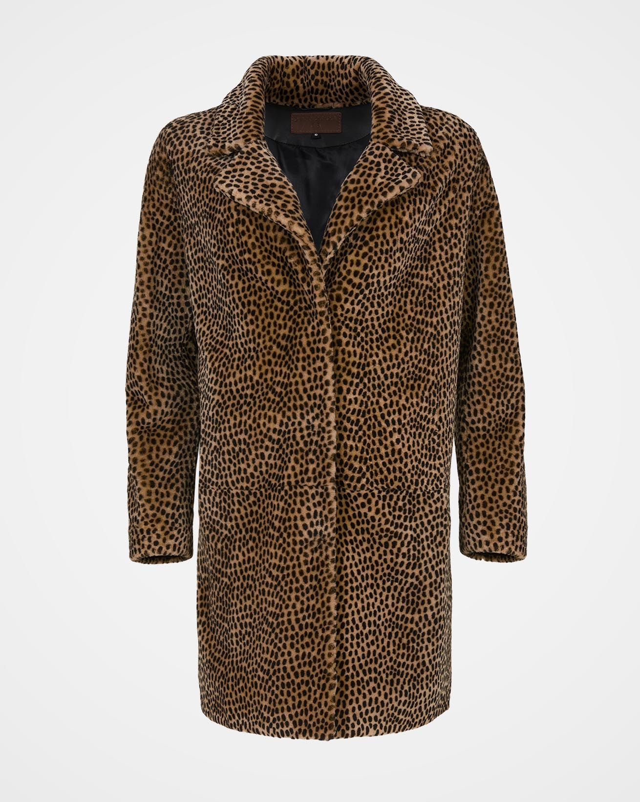 Cheetah Print Sheepskin Coat / Cheetah / 18