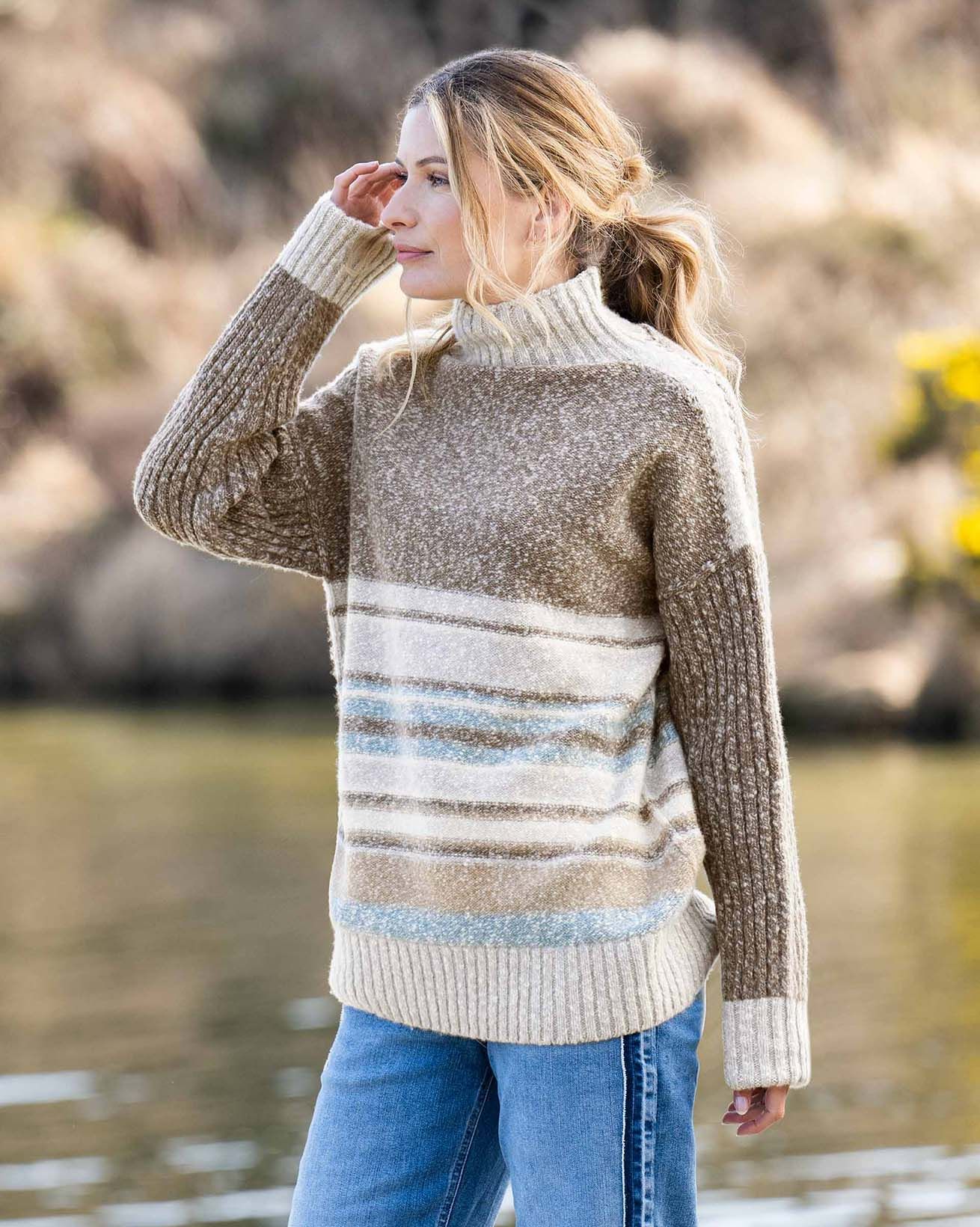 Slub Textured Stripe Sweater