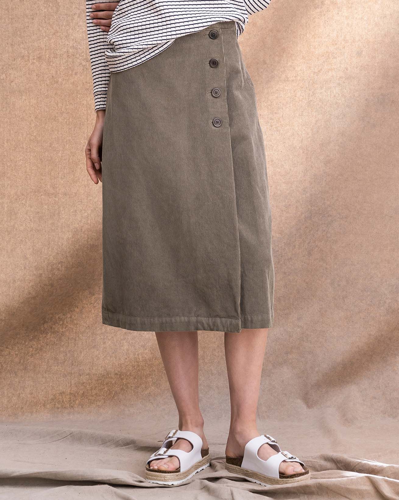 Organic Cotton Corduroy Wrap Skirt