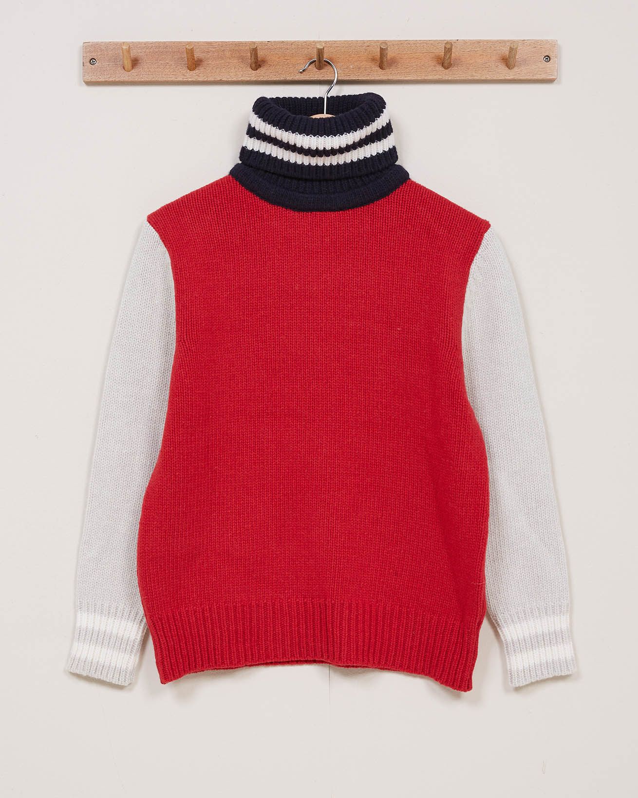Alpine Easy Slouch Roll Neck / Navy, Pillarbox Red / S