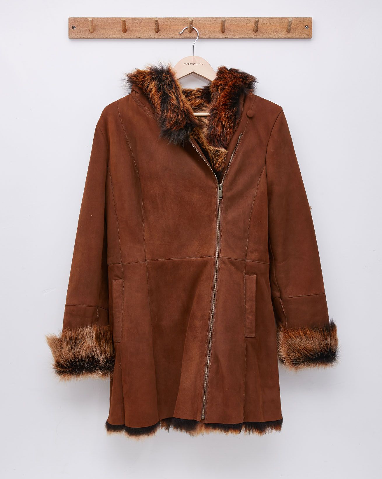 Hooded Toscana Jacket / Rust / 14