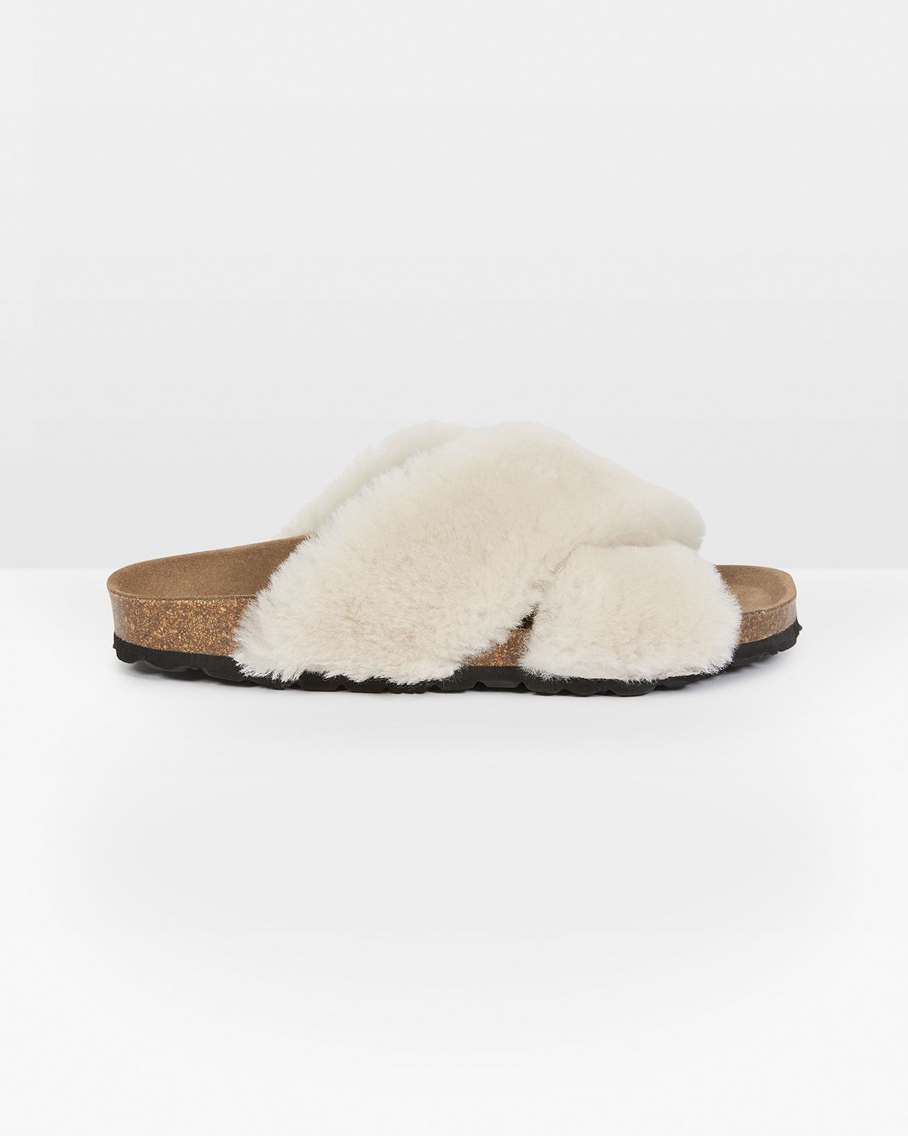 Shearling Crossover Sandals
