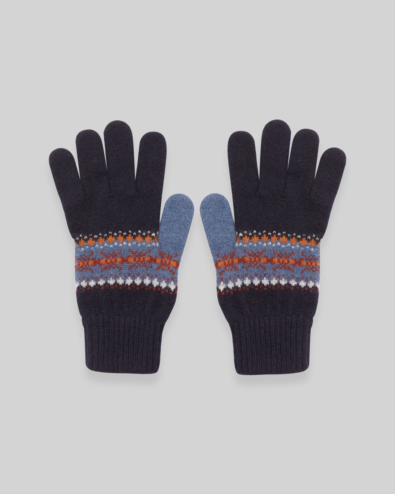 Handschuhe aus Lammwolle mit Fair-Isle-Muster