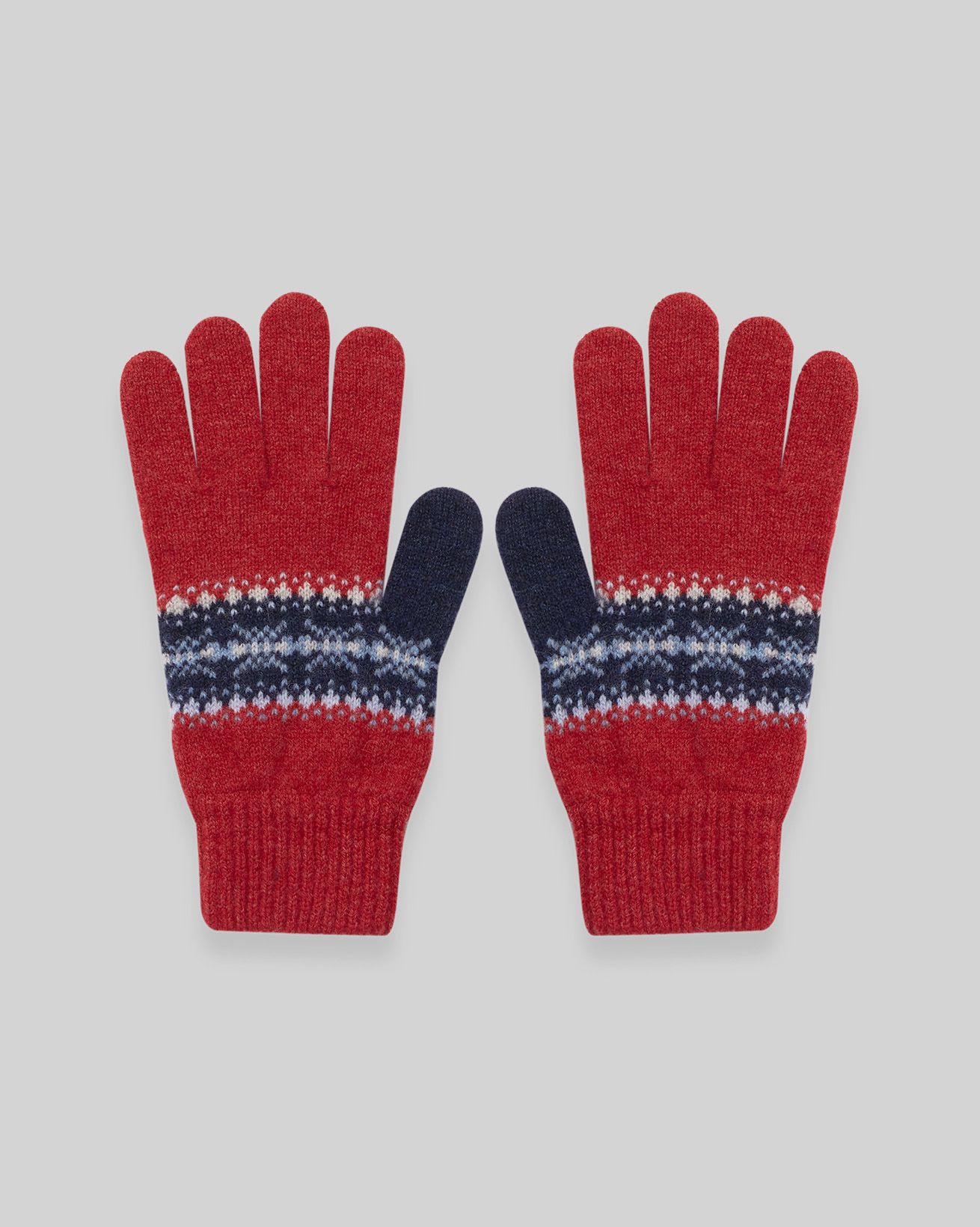 Handschuhe aus Lammwolle mit Fair-Isle-Muster