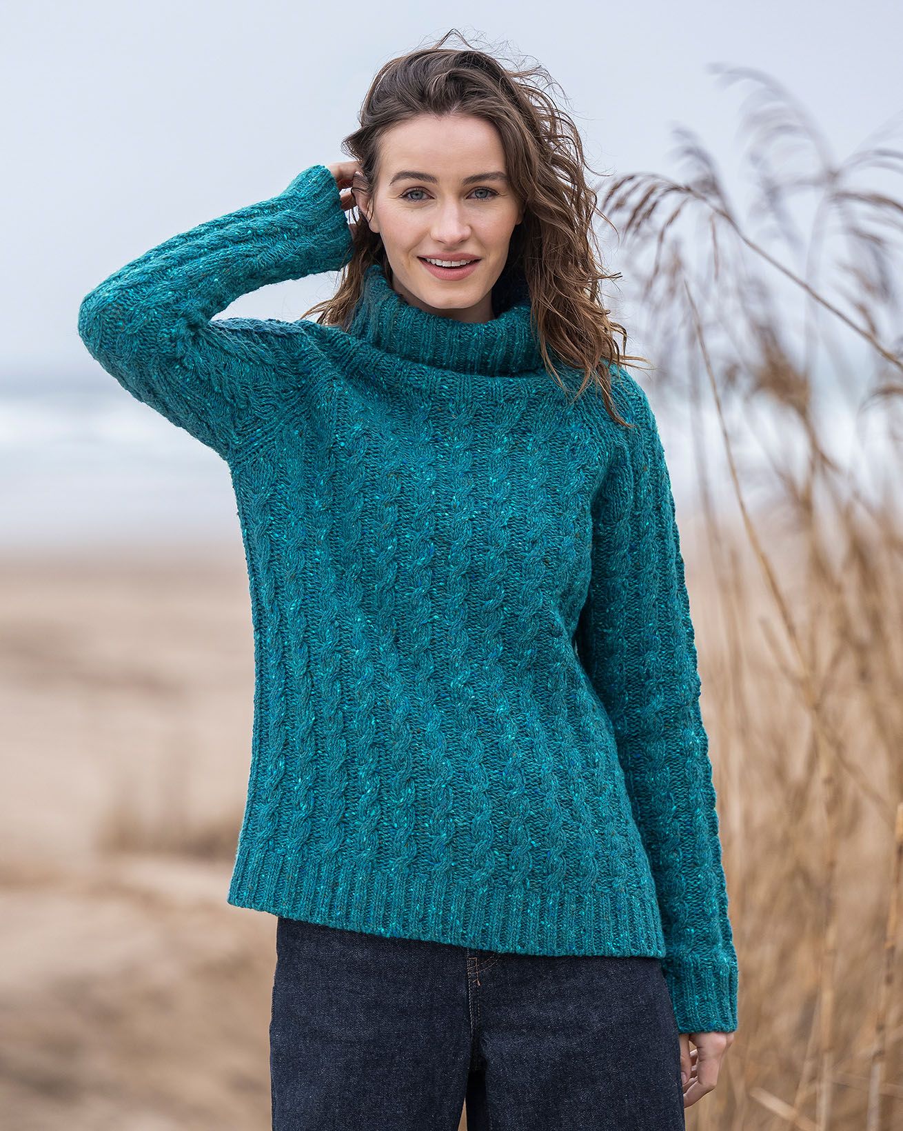 Donegal Cable Roll Neck