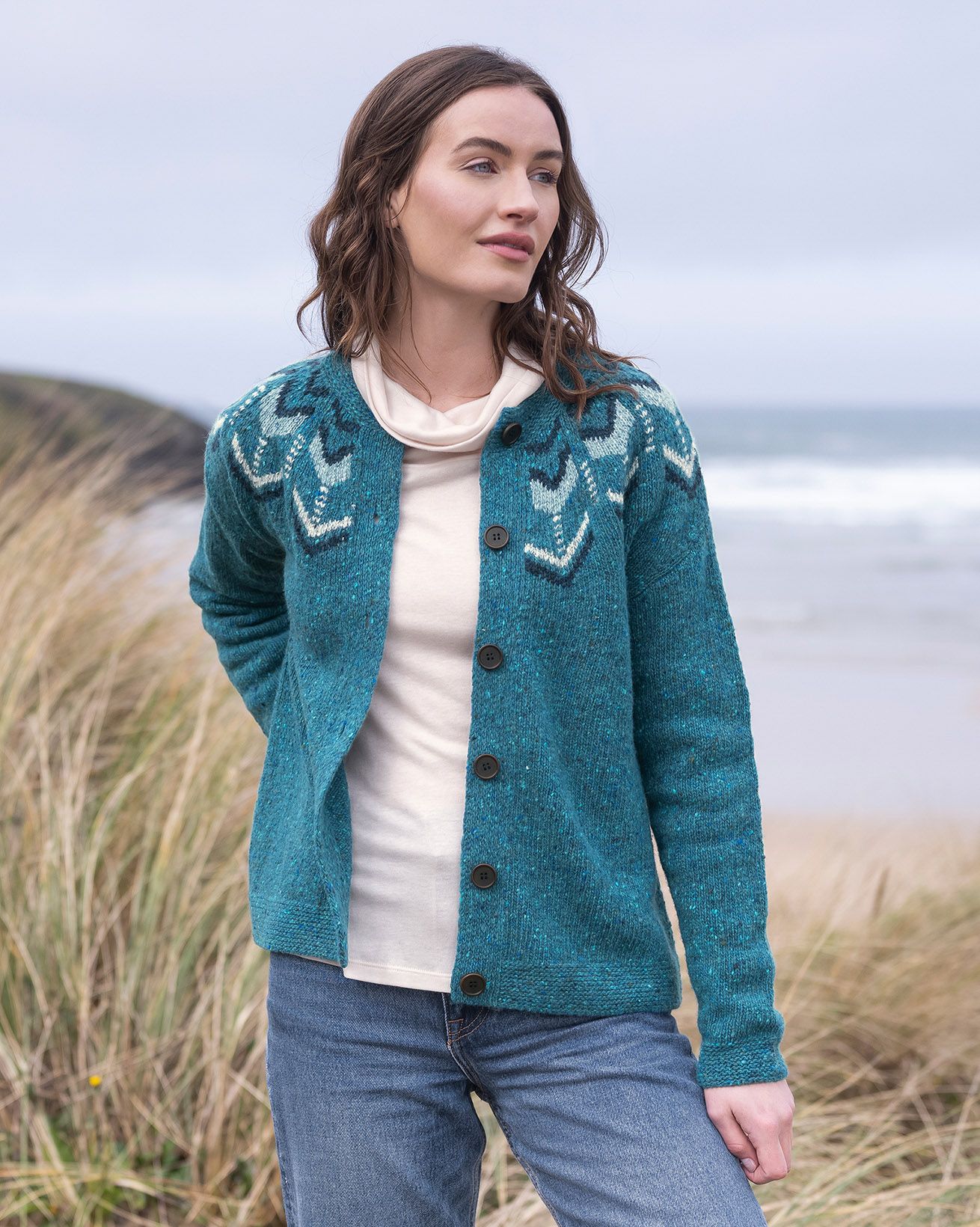 Gilet à motifs Fair Isle en laine Donegal