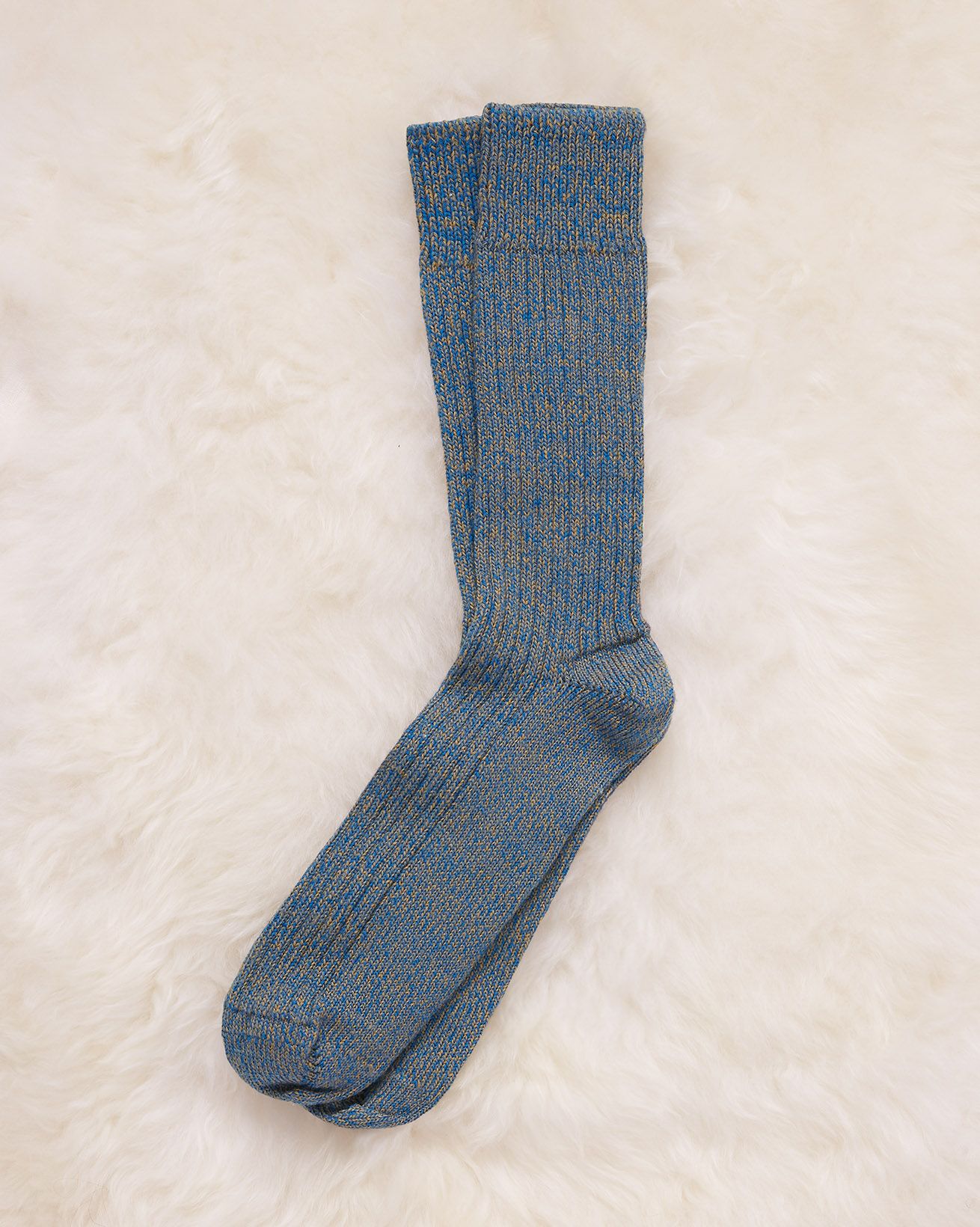 Men's Wool Yarn Twist Rib Sock