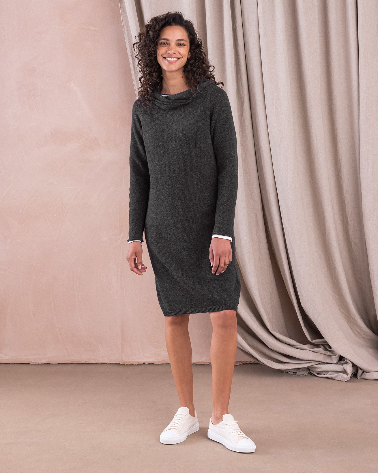Collared Slouch Knee Length Dress