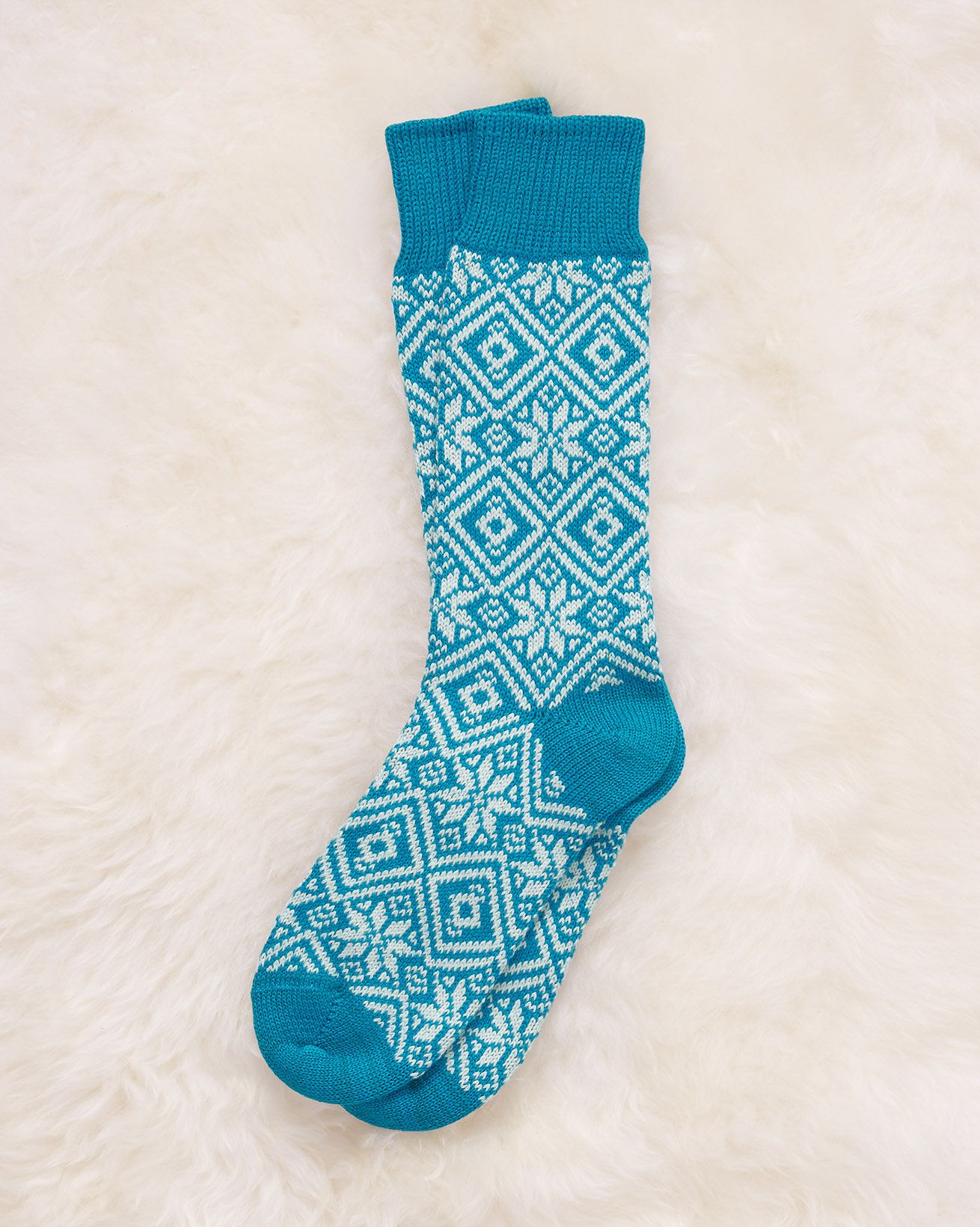 Ladies Fair Isle Merino Cotton Socks