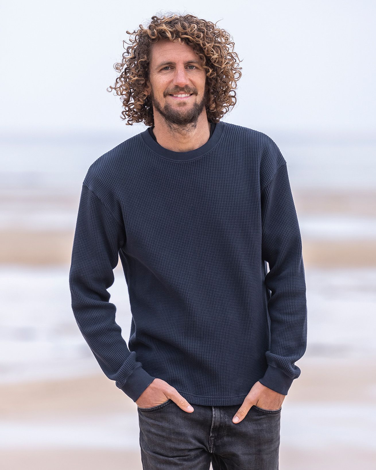 Sweatshirt Homme En Maille Gaufrée Et Coton Biologique