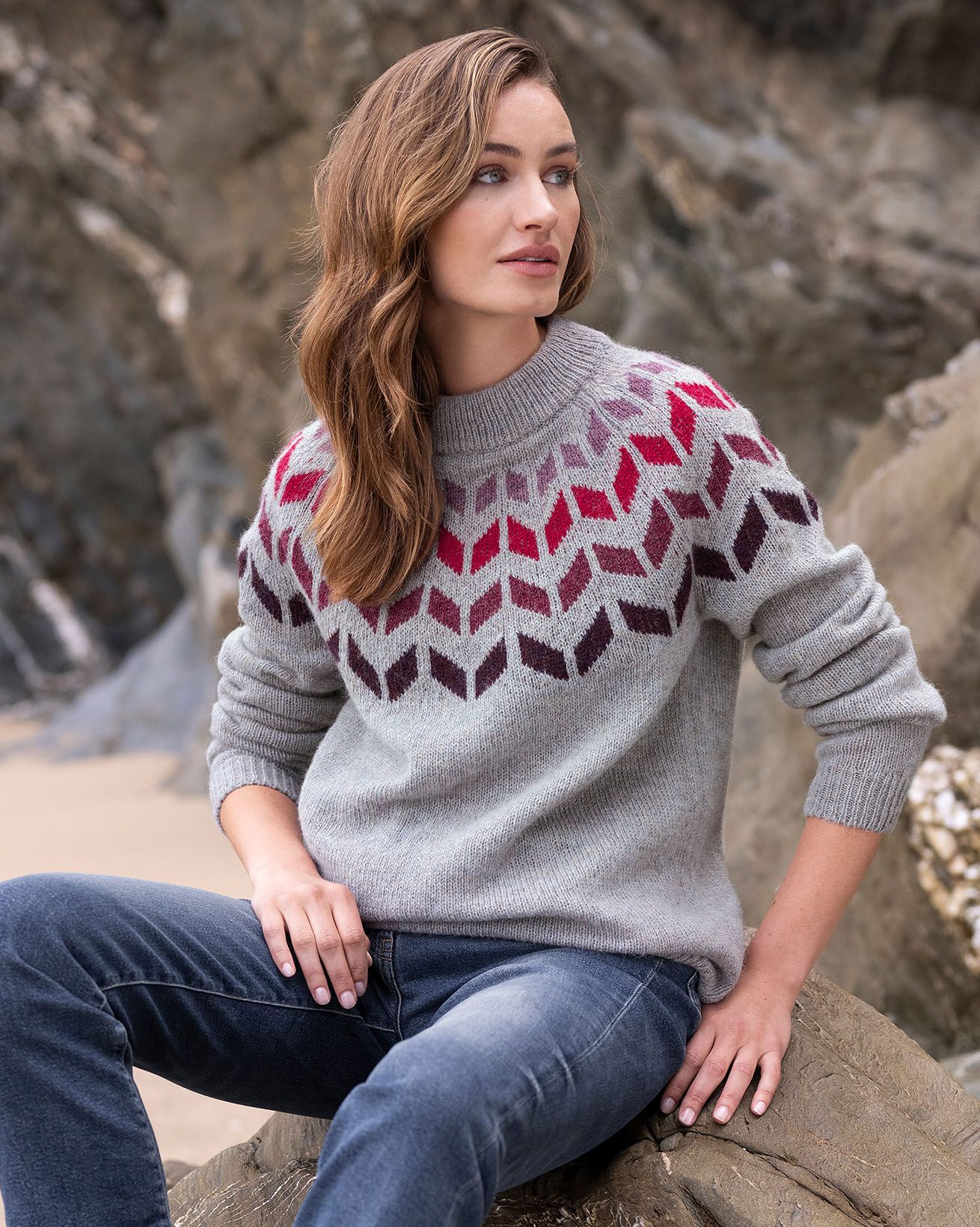 Shetland Chevron Yoke Sweater