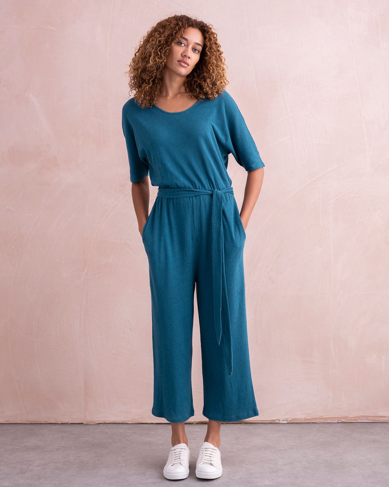 Linen/Organic Cotton Short Sleeve Jumpsuit