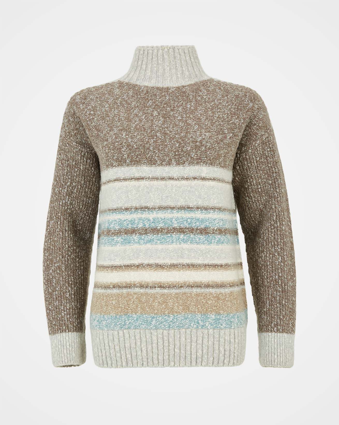 Textured Stripe Jumper / Mushroom Stripe / S