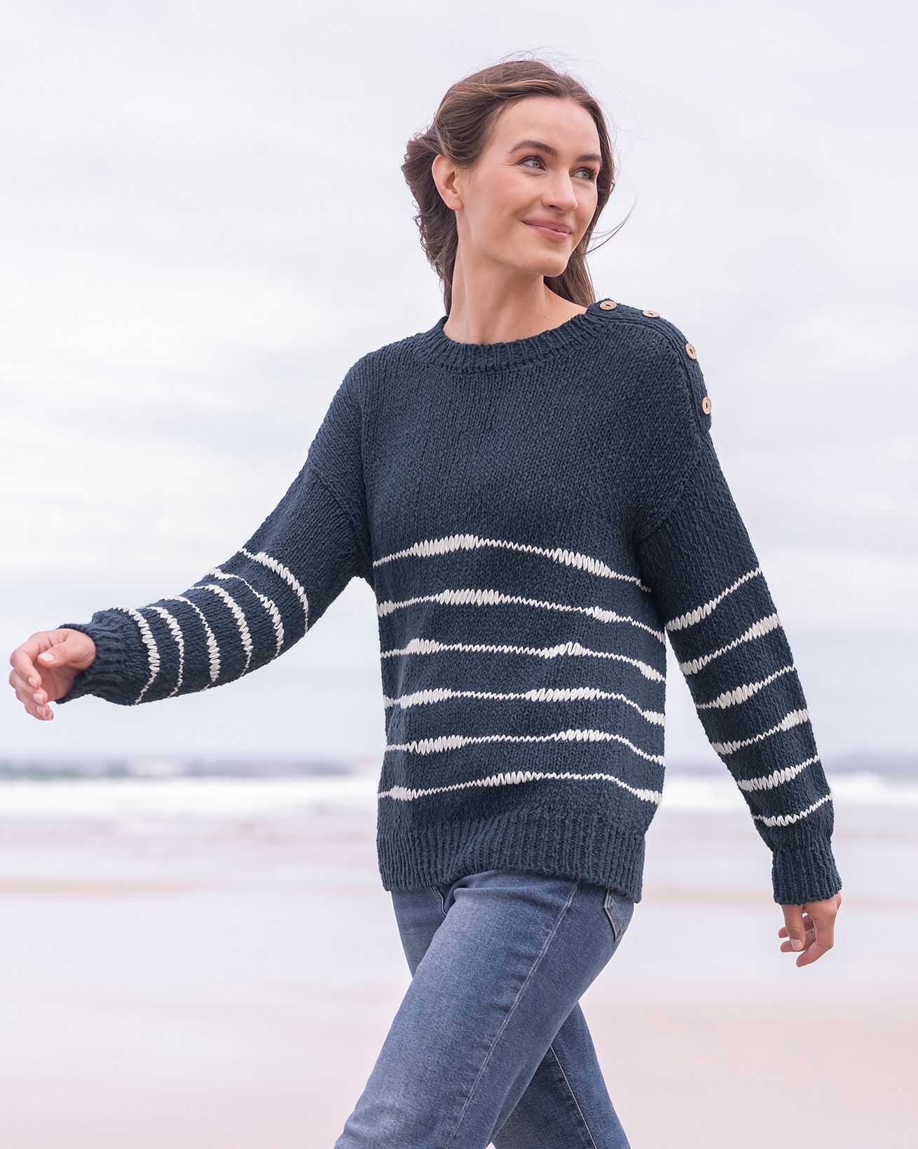 Drop Stitch Breton Sweater