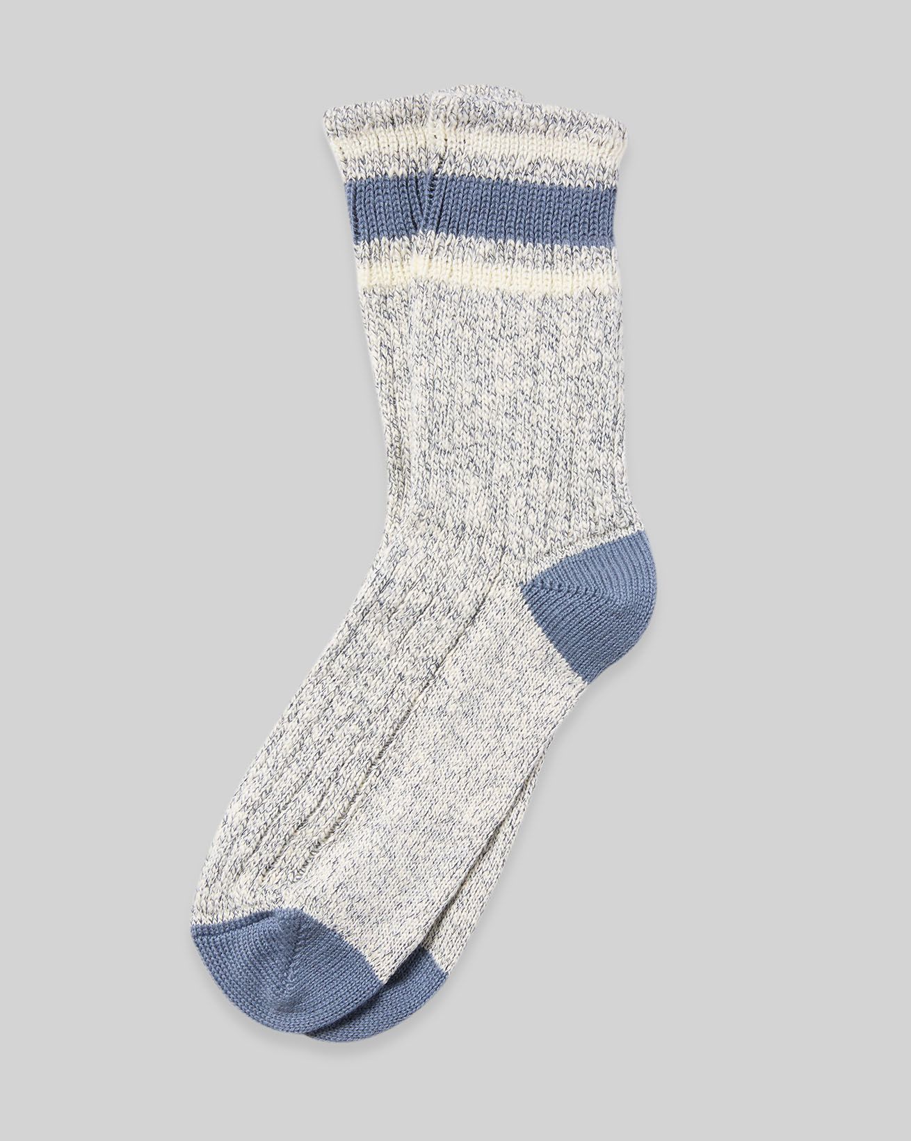 Chaussettes à revers rayé torsadé