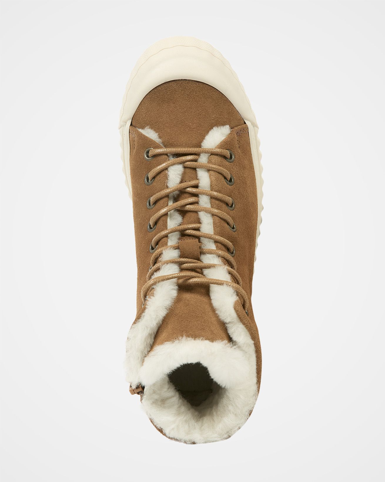 Sheepskin Ribbed Sole High Top Trainers