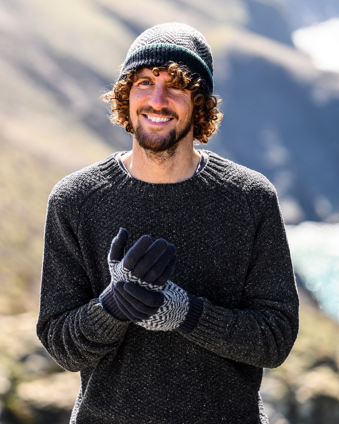 Men's Lambswool Chevron Gloves