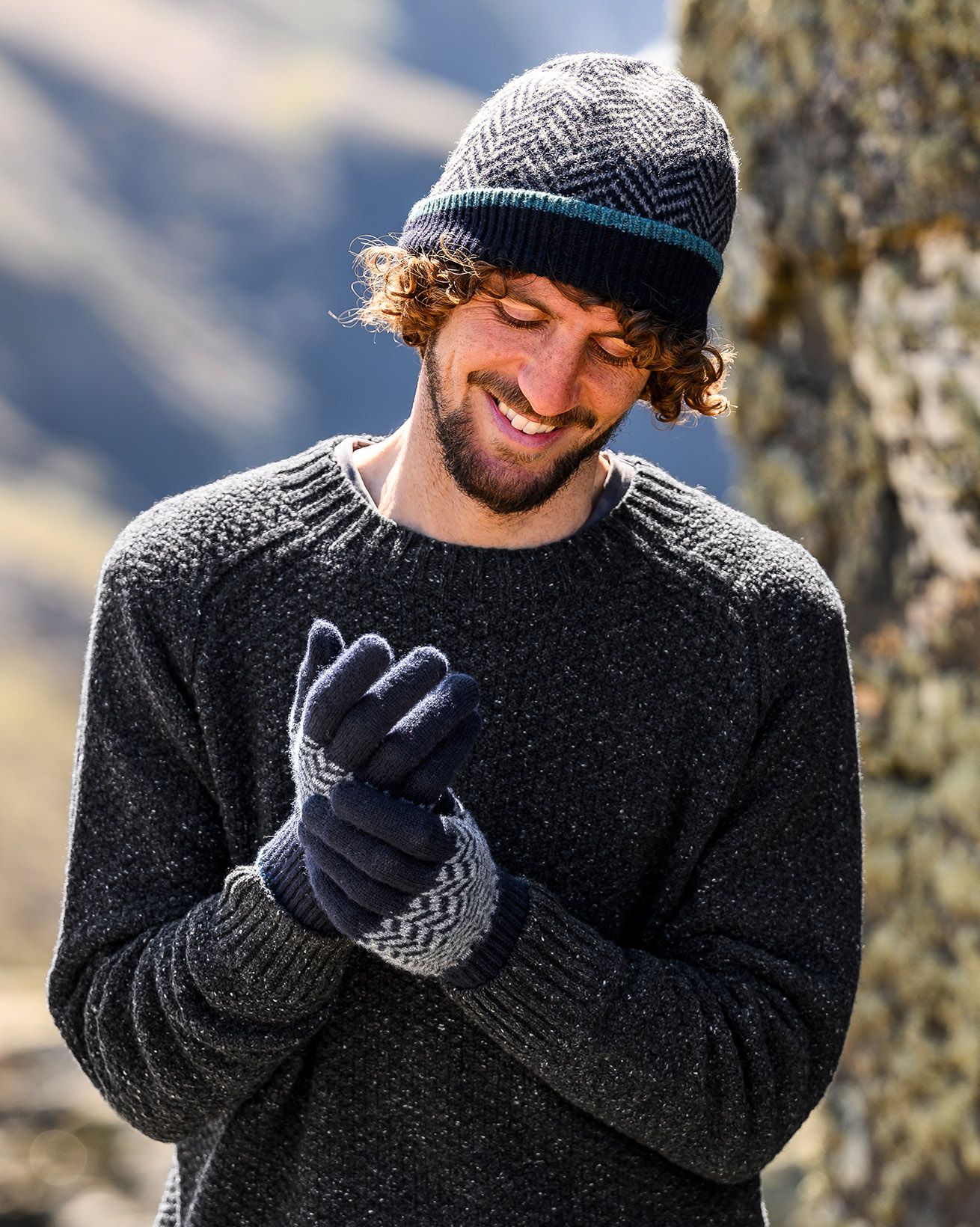 Men's Lambswool Chevron Beanie