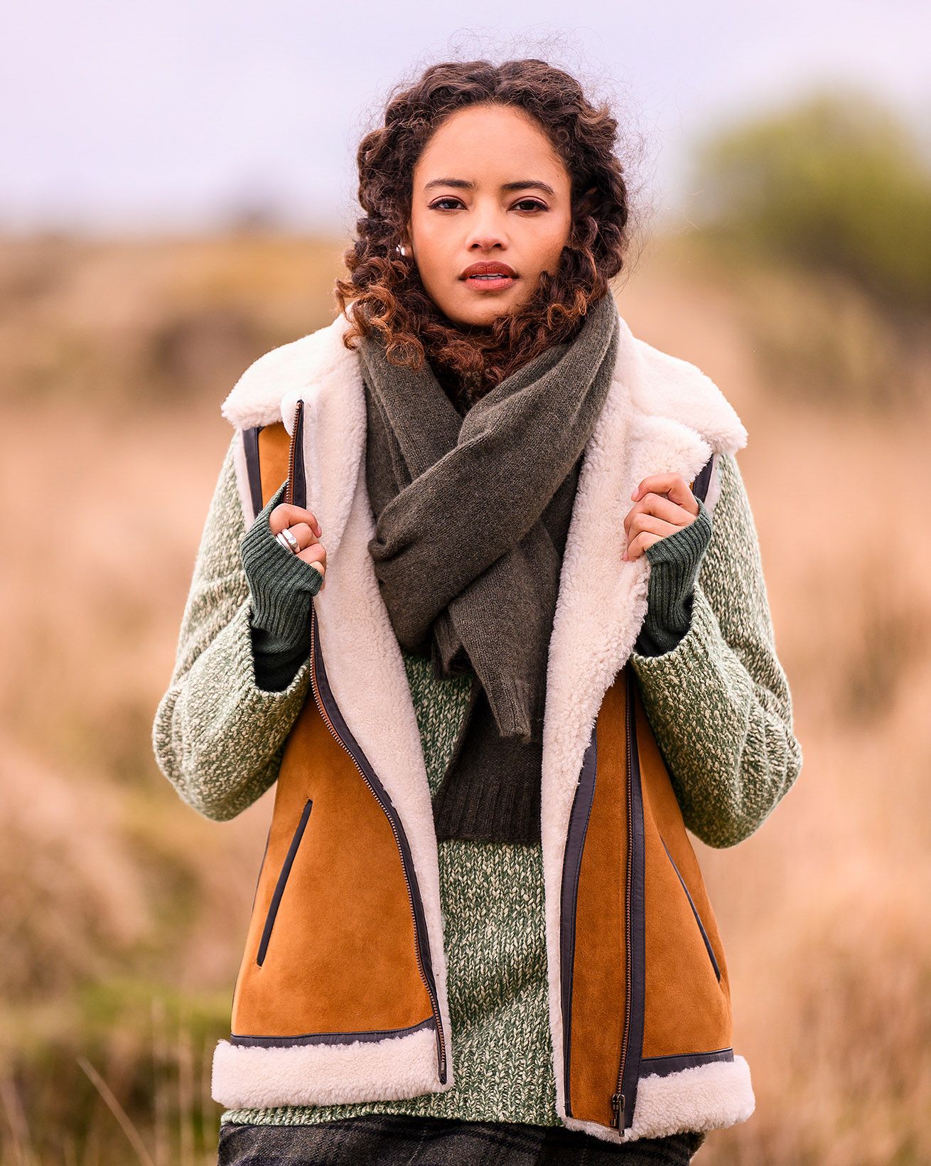 Shearling Biker Gilet