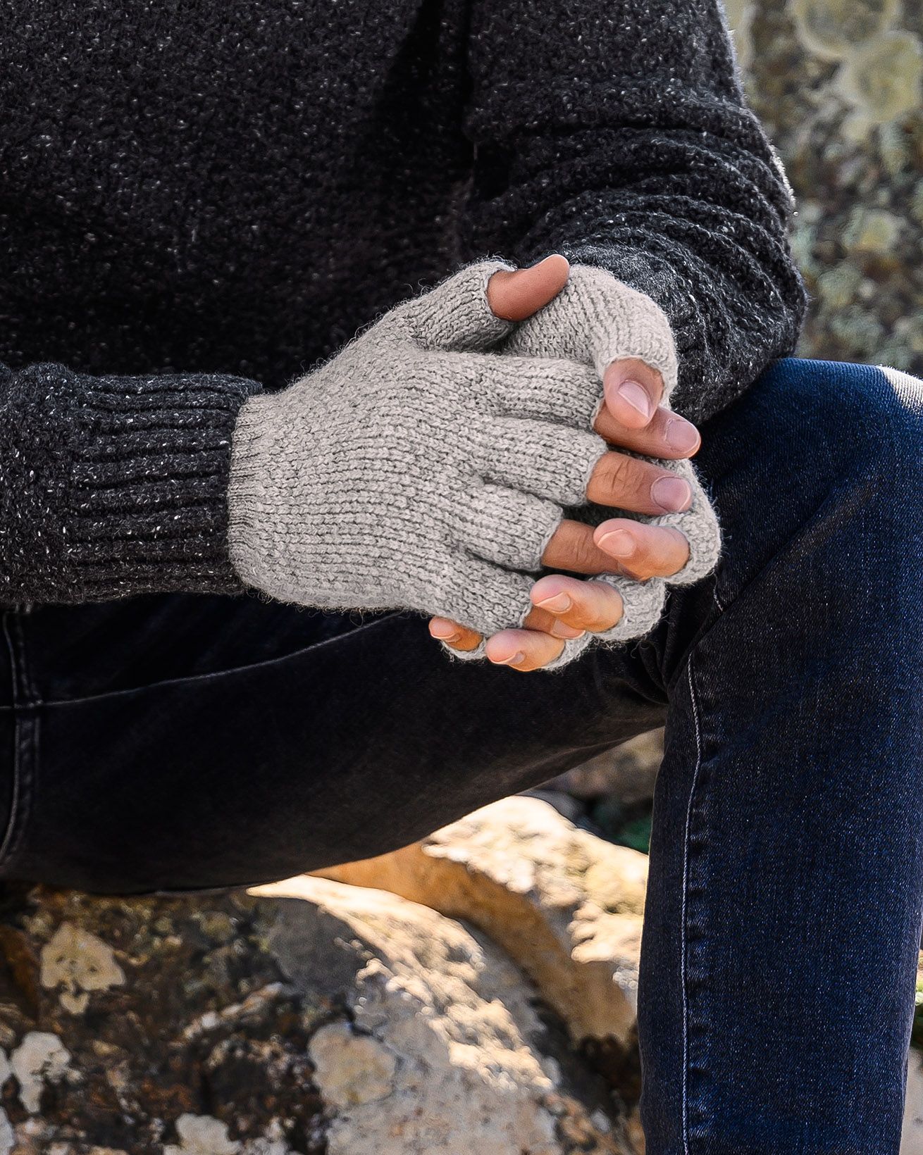 British Wool Fingerless Gloves