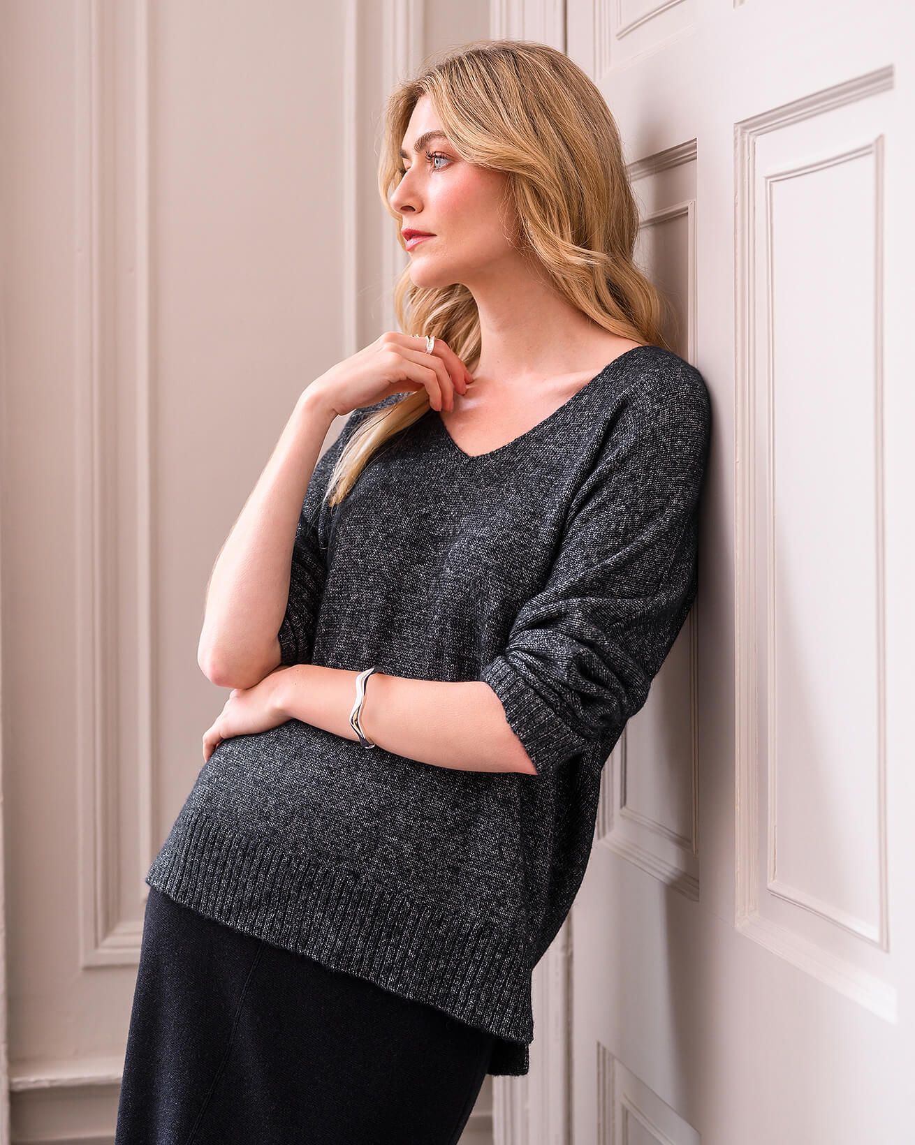 Shimmer V Neck Jumper