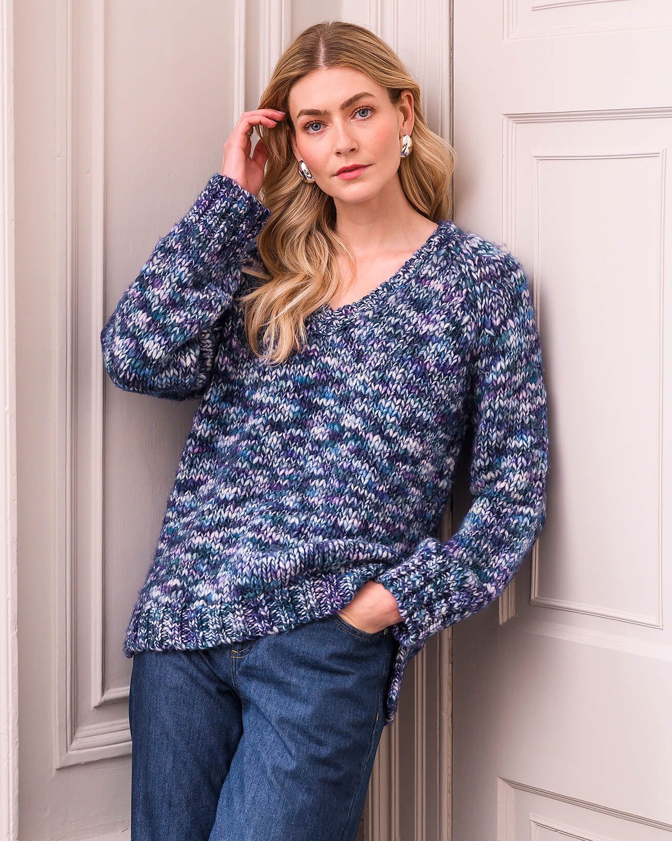 Chunky Wool V Neck Jumper