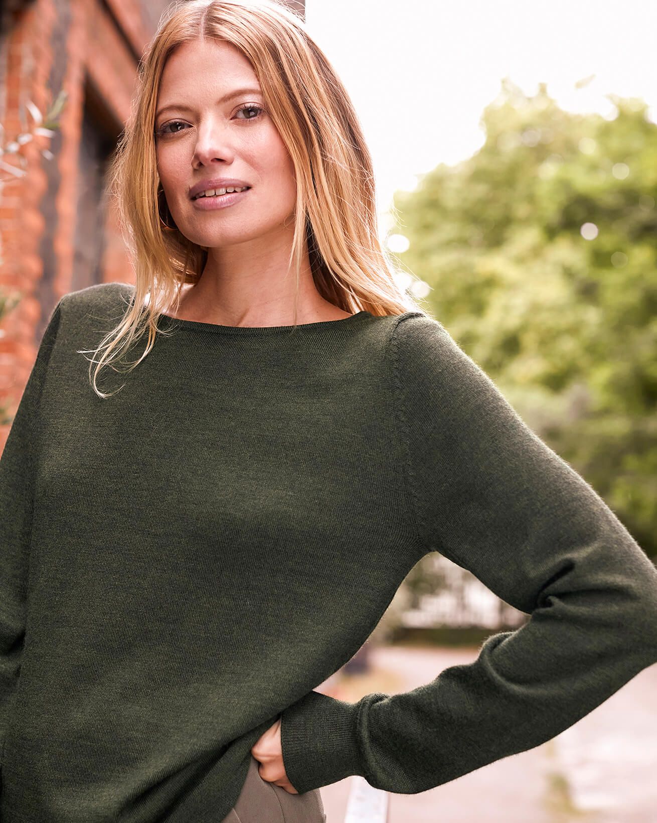 Merino Fine Knit Boat Neck Jumper