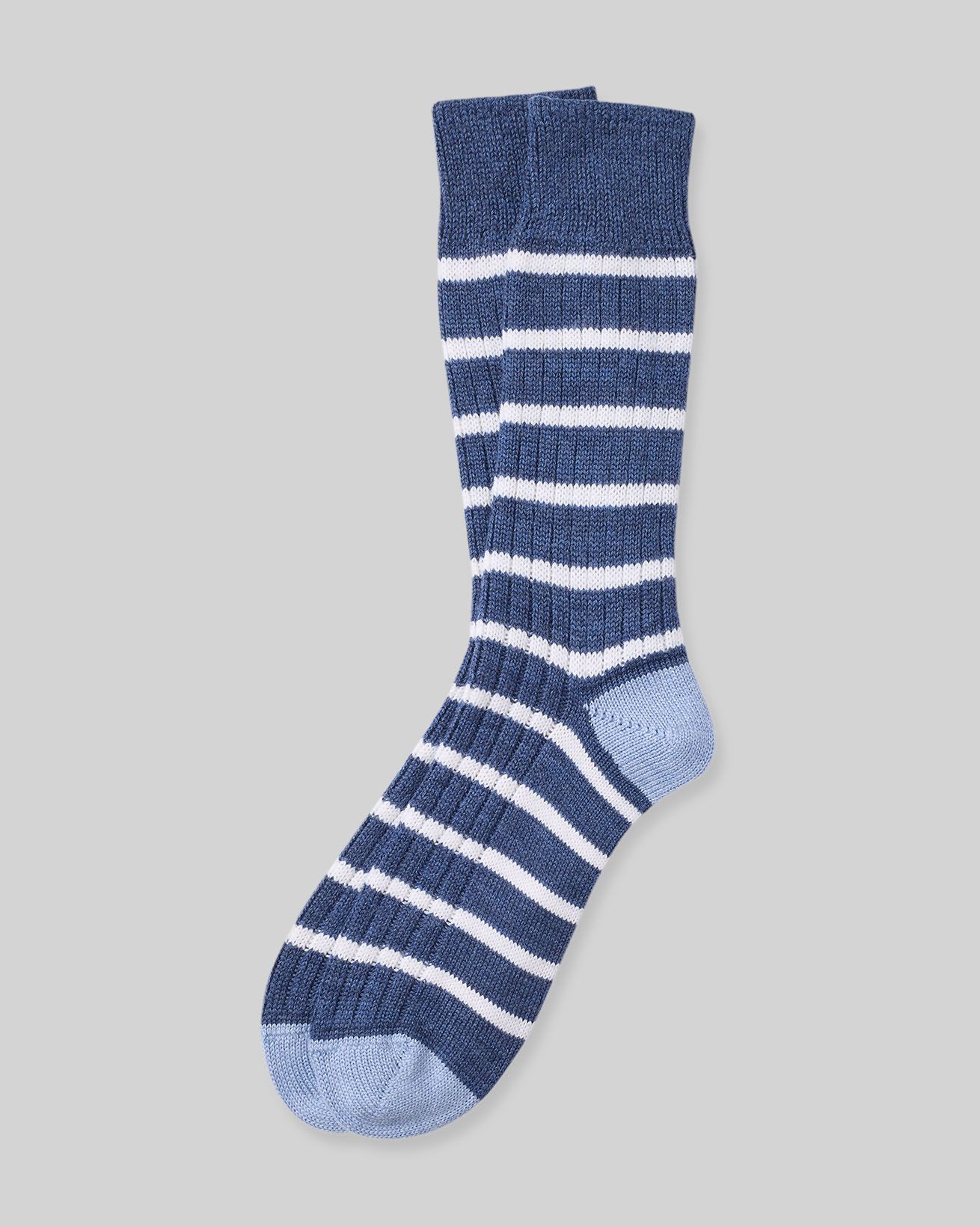 Chaussettes rayées en coton mérinos pour femmes