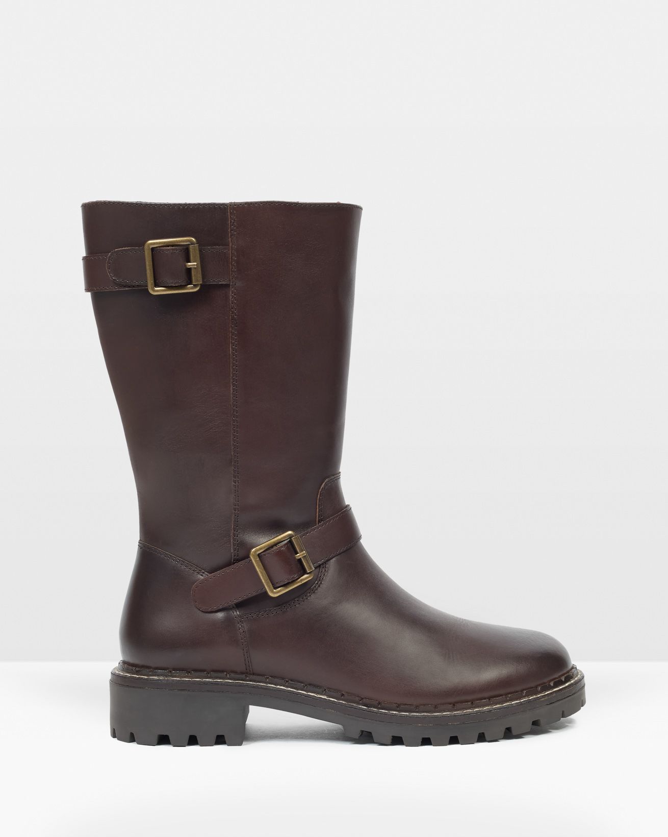 Mid-Calf Biker Boots