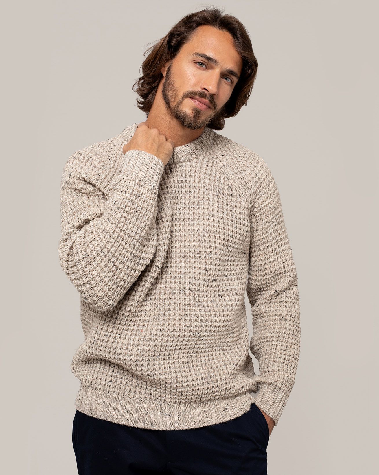 Men's Waffle Stitch Crew