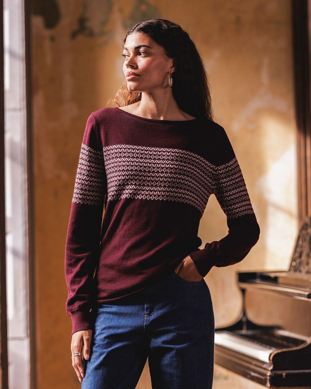 Merino Fine Knit Boat Neck Jumper