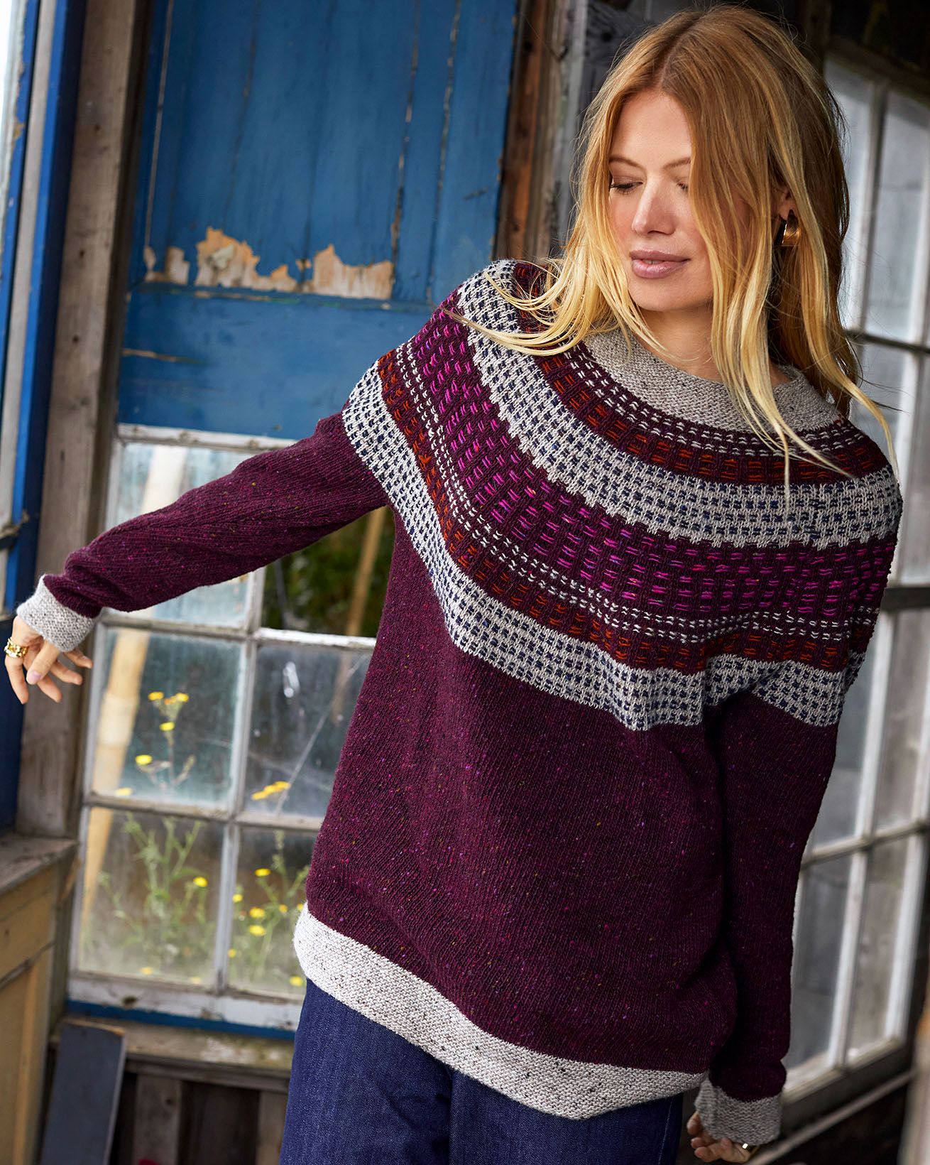 Float Stitch Yoke Donegal Sweater