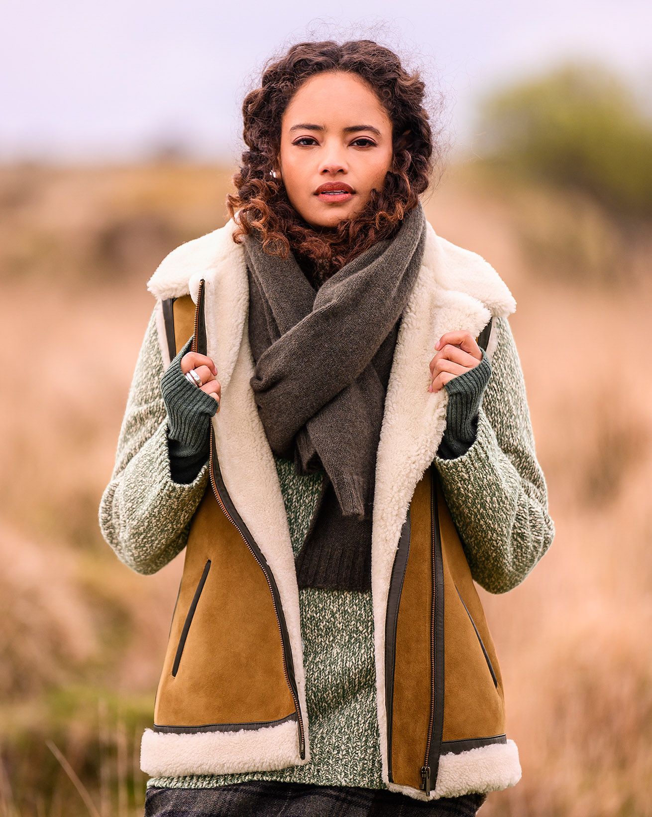 Sheepskin Biker Gilet 