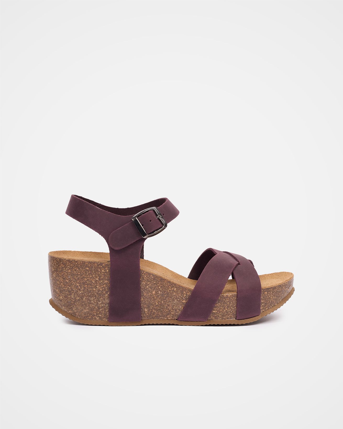 Sandalen mit gekreuzten Riemen und Keilabsatz