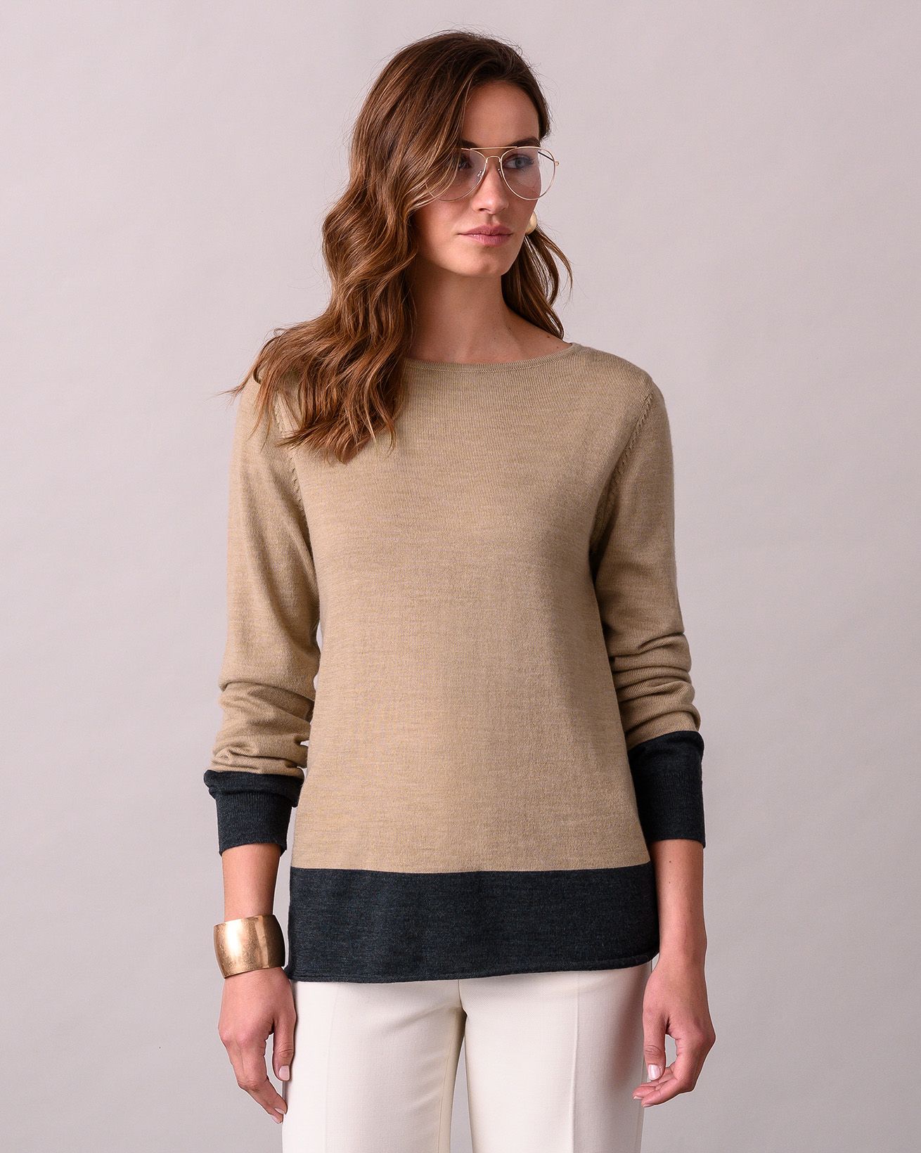 Merino Fine Knit Boat Neck Sweater